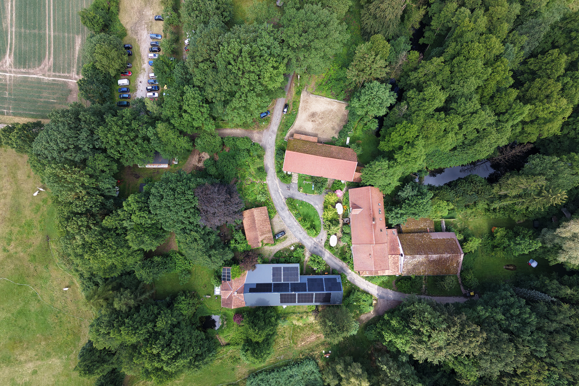 Die Mühle von oben